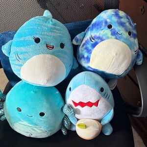 Blue and White Plush Toy Set